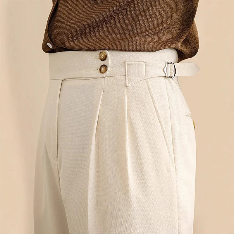 Business Men y Dropping Suit Pants Casual Solid Color Premium Dress Commercial Parisian Buttondown Style Trouser 260917