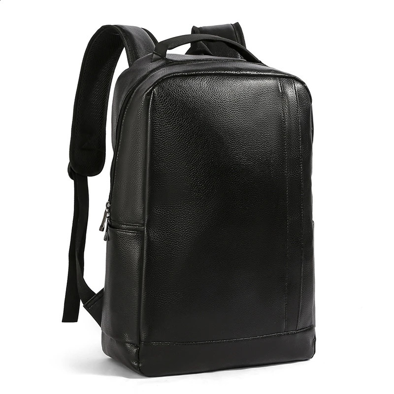 PU Leather Men's Backpacks Laptop Bags Suitable for 156inch Laptops Soft Business Bag Travel Backpack Student School 260917