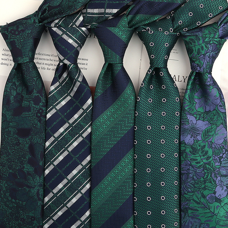 Designer Tie Dark Green Tie Men s Business Fashion Forest Series Yarn Dyed Jacquard Hand Tied Tie Shirt Suit Tie Fashionable and high-quality bow ti
