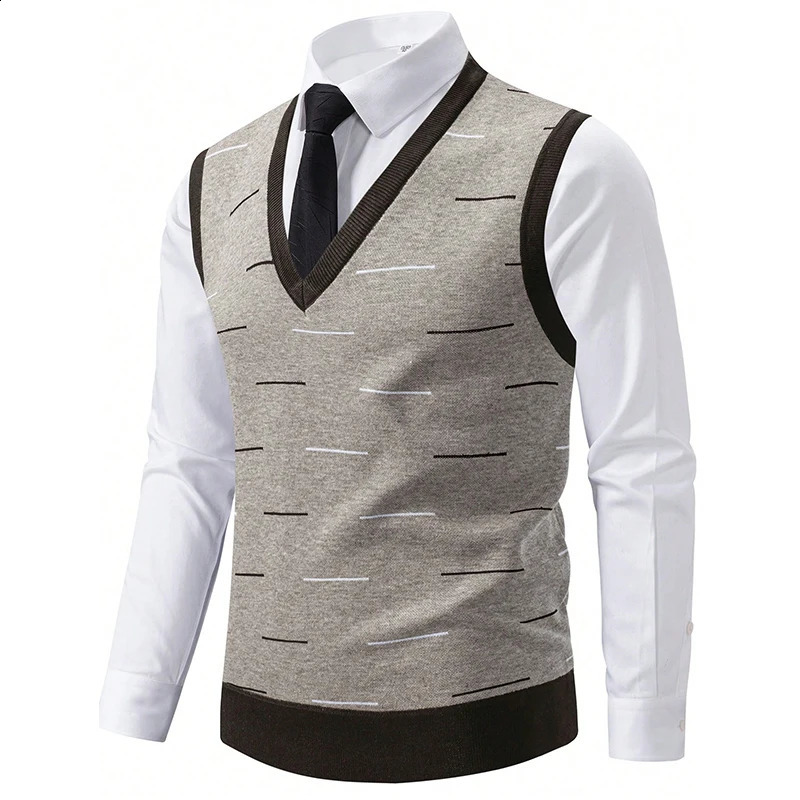 Classic Mens Soft Knit Vest V Neck Sleeveless Pullover Vests American European Style Knitting Vests S-2XL 260916