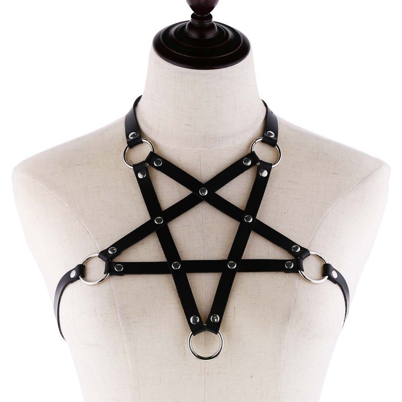 Sexy Harajaku Anime Statement Stars Leather Necklace for Women Men Gothic Bra Summer Boho Party Jewelry Gift 260916