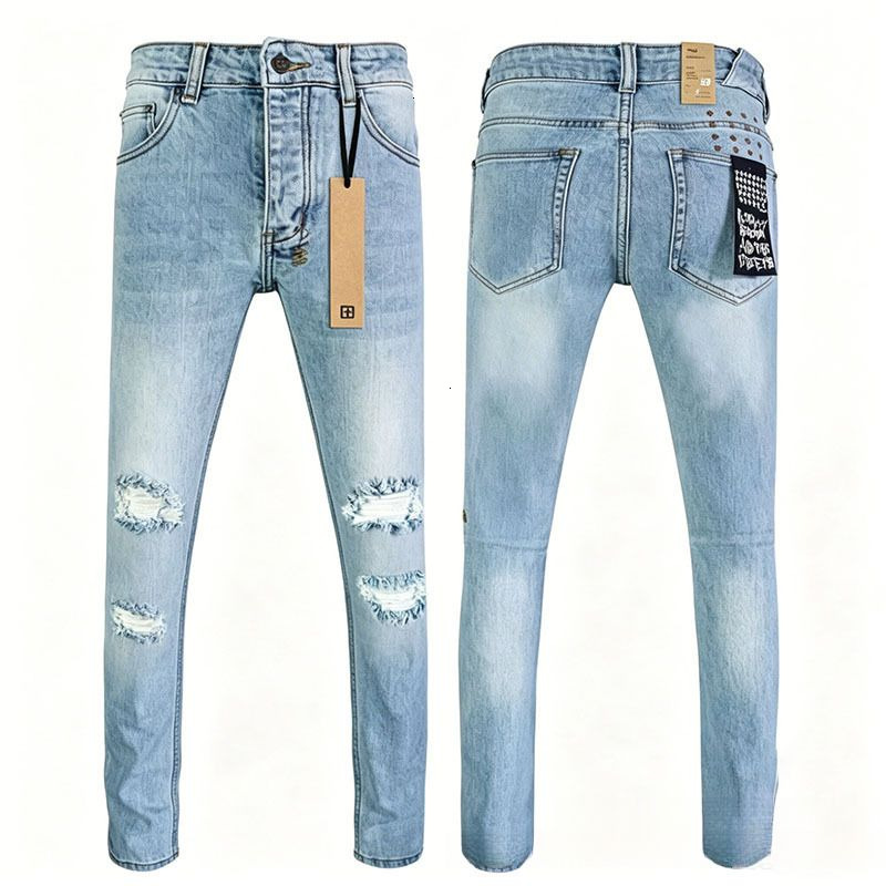 Ksubi Men Jeans Designer Skinny Fit Stretch Denim Pants Purple Jeans Luxury Tapered Leg Vintage Streetwear Casual Urban Everyday Trousers Kids Cloth