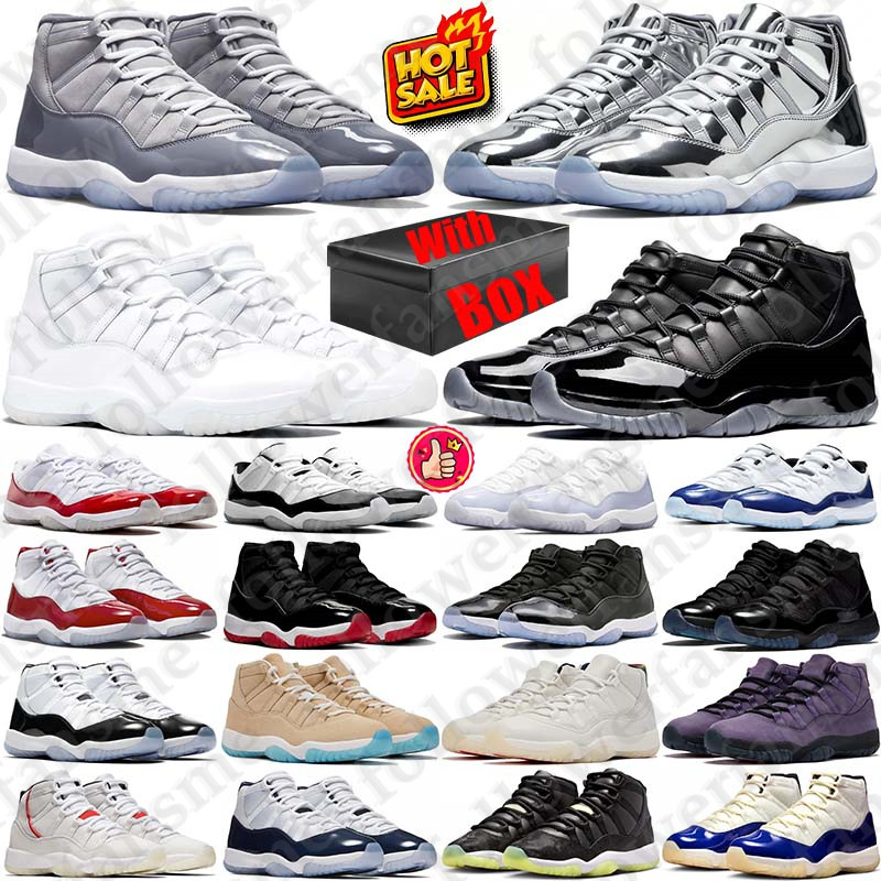 Free Shipping With Box Basketball 11 11s lows Shoes Designer Sport sneakers Gamma Blue for shoe mens womens Space Jam high UNC d h gate Cool Grey br