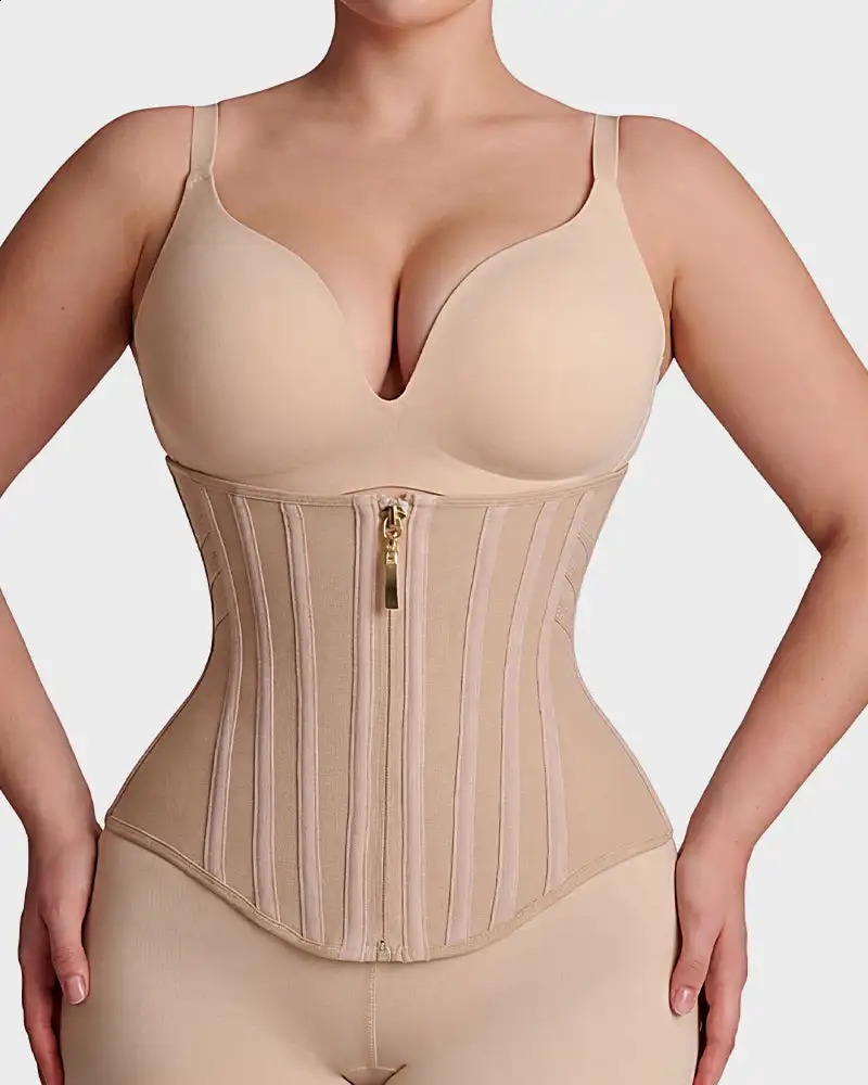 Double Tummy Control Belt Stretchy Fajas Colombianas Girdle Slim Waist Trainer Post Surgery Corset Steel Boned Hourglass Shaper 260917