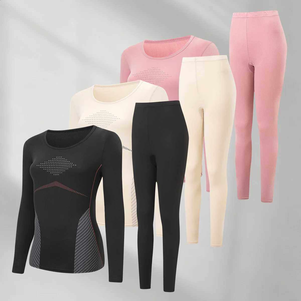 2-piece Autumn And Winter Women's Printed Long Sleeved Pants Warm Suit Casual Sports Slim Fit Base Suit Comfortable Home Wear H260916