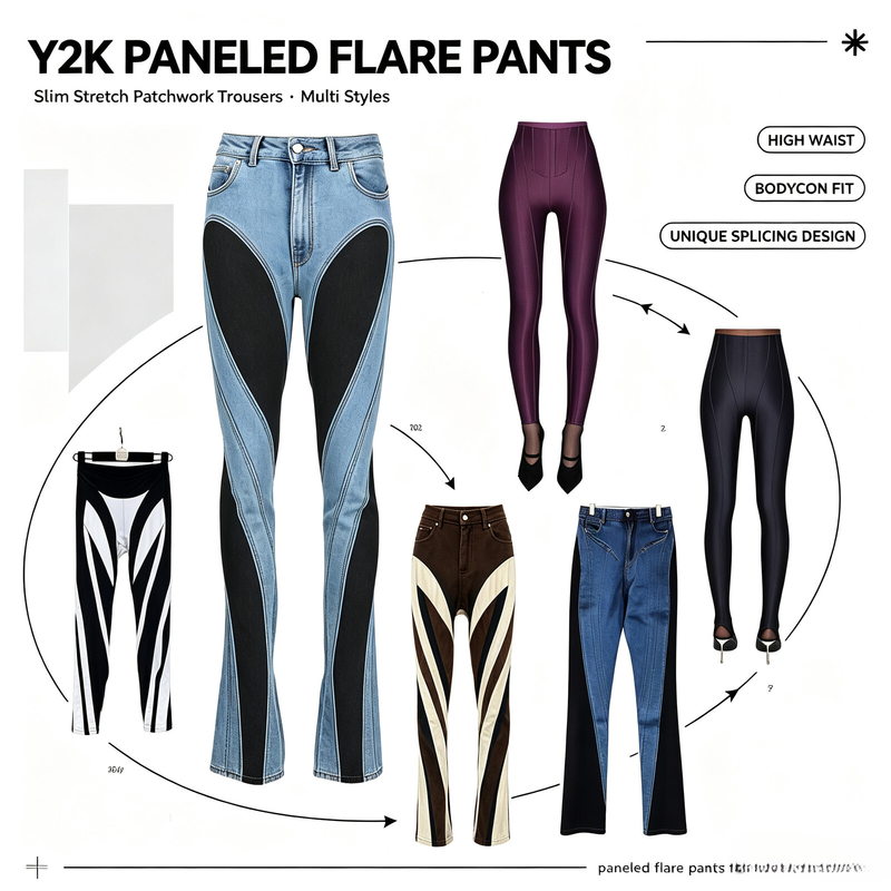 high quality mugler jeans Fishbone Waist-Cinching Footed Stretch Casual Pants Set mugler leggings 2026 New Fashionable Niche High-End Slimming 6c