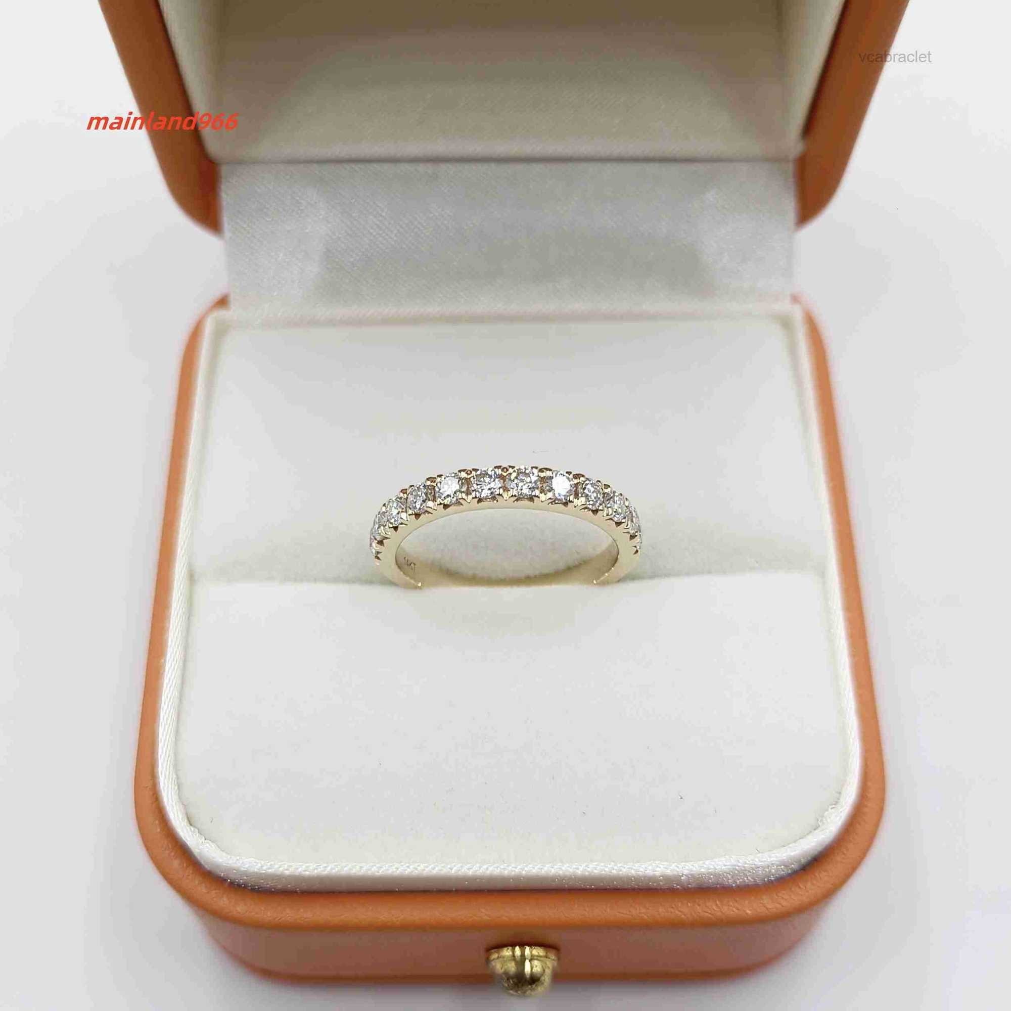 Gold 14K 3mm Solid Width Round Moissanite RD 2.5mmx12pcs Wedding Ring for Women