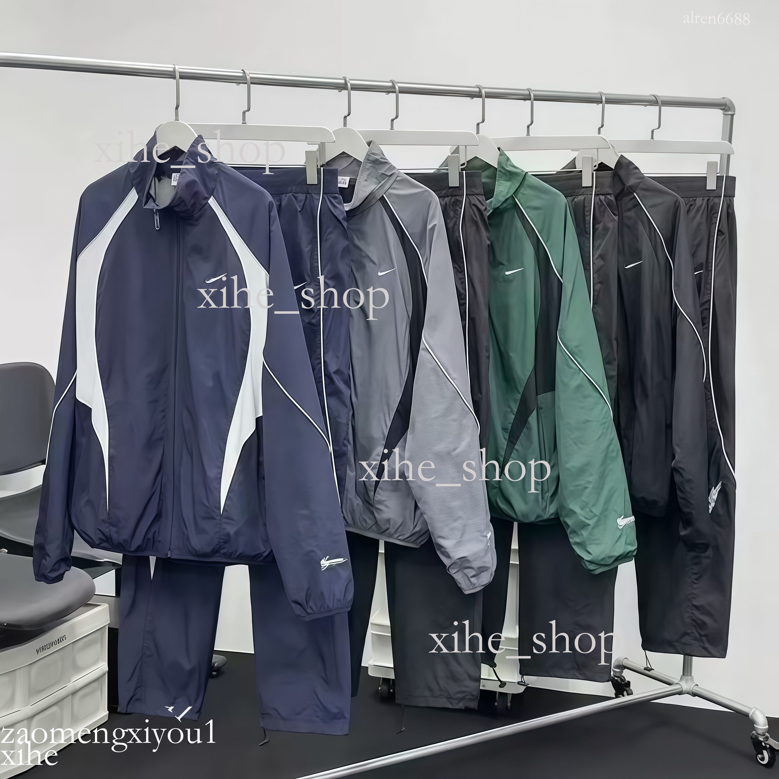 2026 miller nikisets Designer Men Tracksuit 2 Piece Set Windproof Nylon Windbreaker Jacket Pants Quick Dry Sportswear Stand Collar Running Gym Athle
