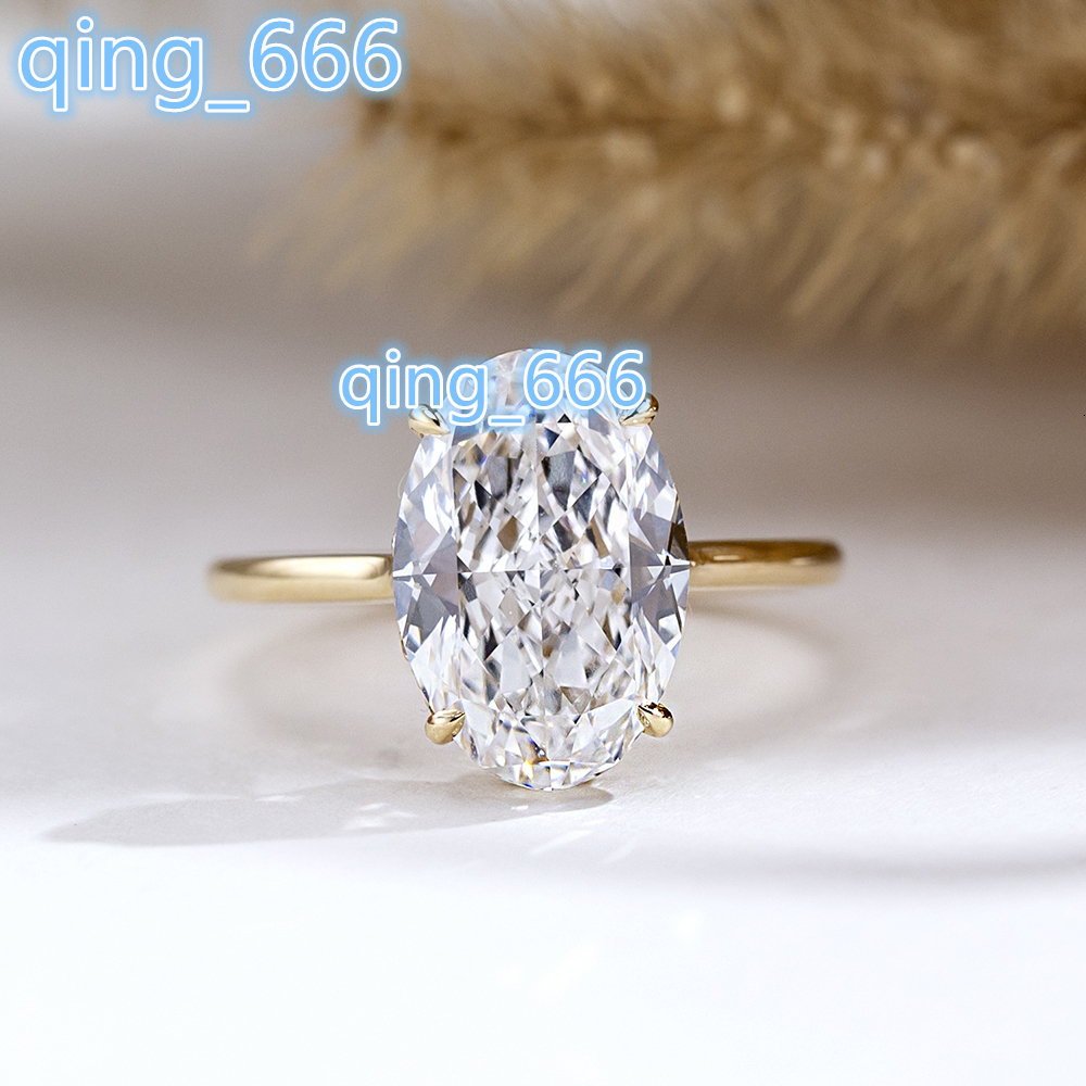 Messi Jewelry MSR-2218 18K Gold Trendy Ring Oval Lab Grown Diamond Custom Jewelry