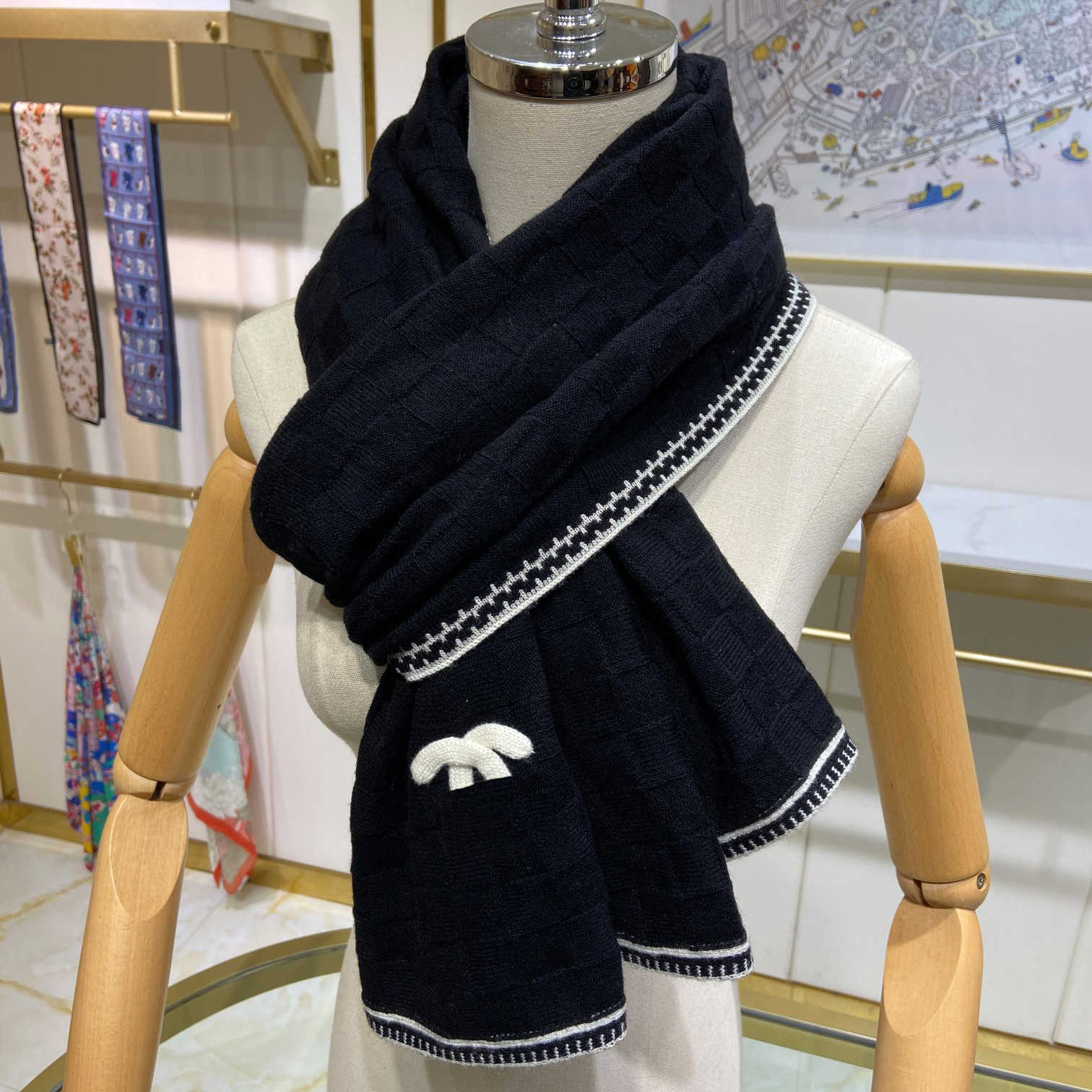 Scarf Scarf For Women Letter Embroidery Winter Men Shawl Echarpe Warm Daily Wear S260917WJK7