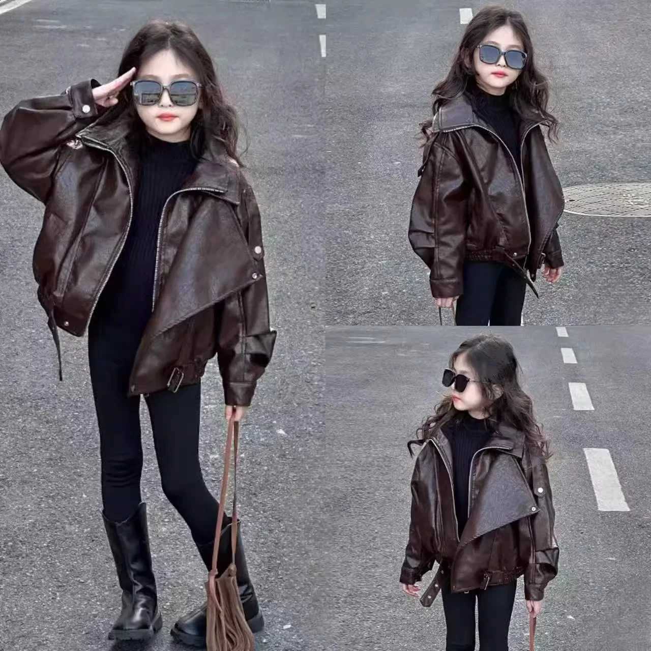 Outerwear Girls Jackets Leather Jacket Children Top Kids Jackets for Girls Coats Winter Clothes for Boy T260916
