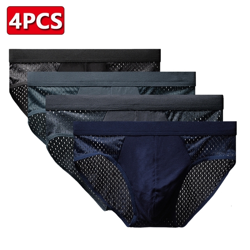 Men Underwear Male Thin Breathable Triangle Panties for Mens Ice Silk Briefs Mesh Sexy Square Corner Pants mens Shorts 260818