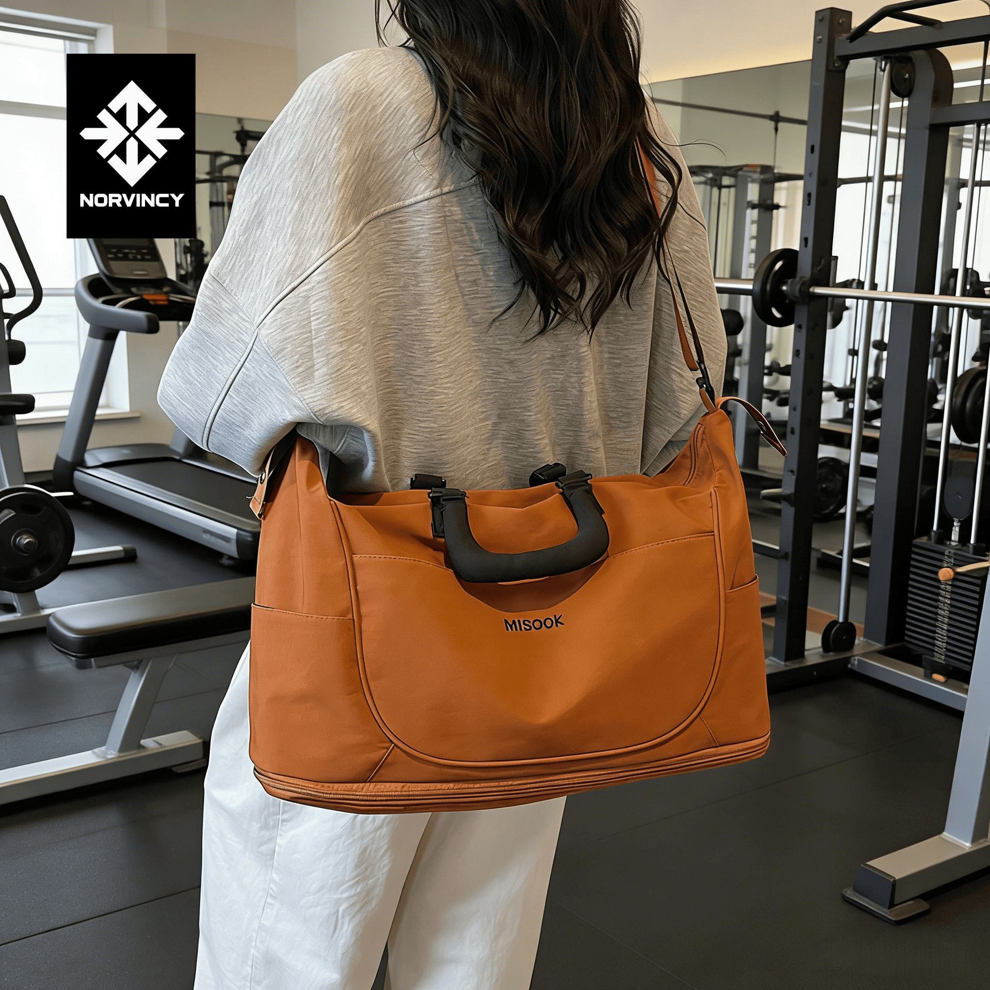 Travel Woven Large Capacity High-End Feel Single Shoulder Business Trip Fitness Storage Korean Style Women's Tote Bag Wholesale 11