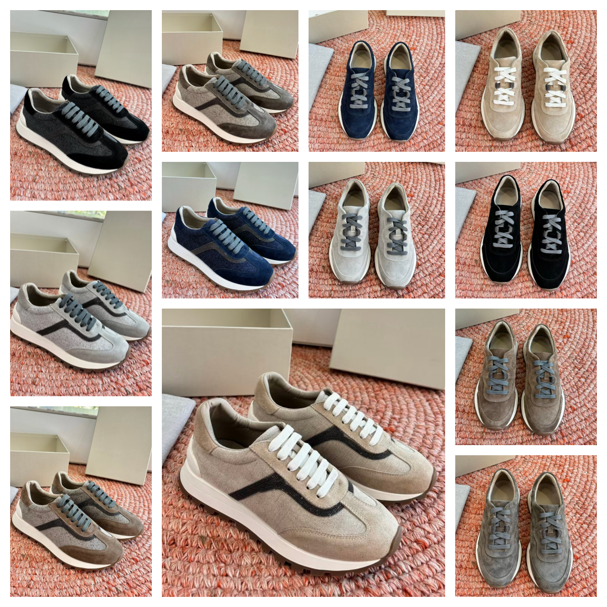 Women Retro Suede Sneakers Low Top Lace Up Casual Sneakers Lightweight Non Slip Soles Running Shoes Available in Multiple Colors Everyday Street Sty