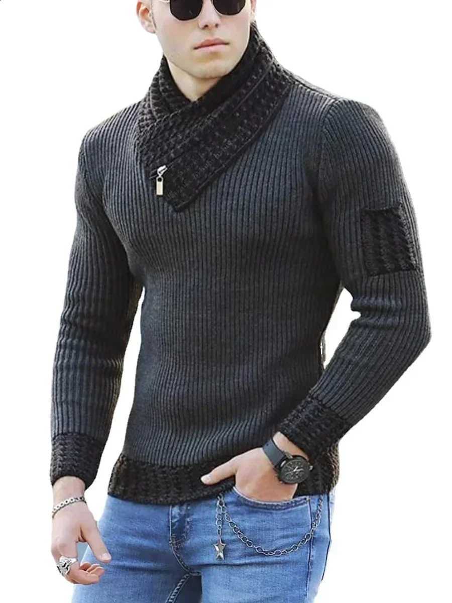 Casual New Autumn Winter Men Vintage Knitted Sweater Wool Turtleneck Oversize 2025 Korean Men Warm Cotton Pullovers Sweaters J260916