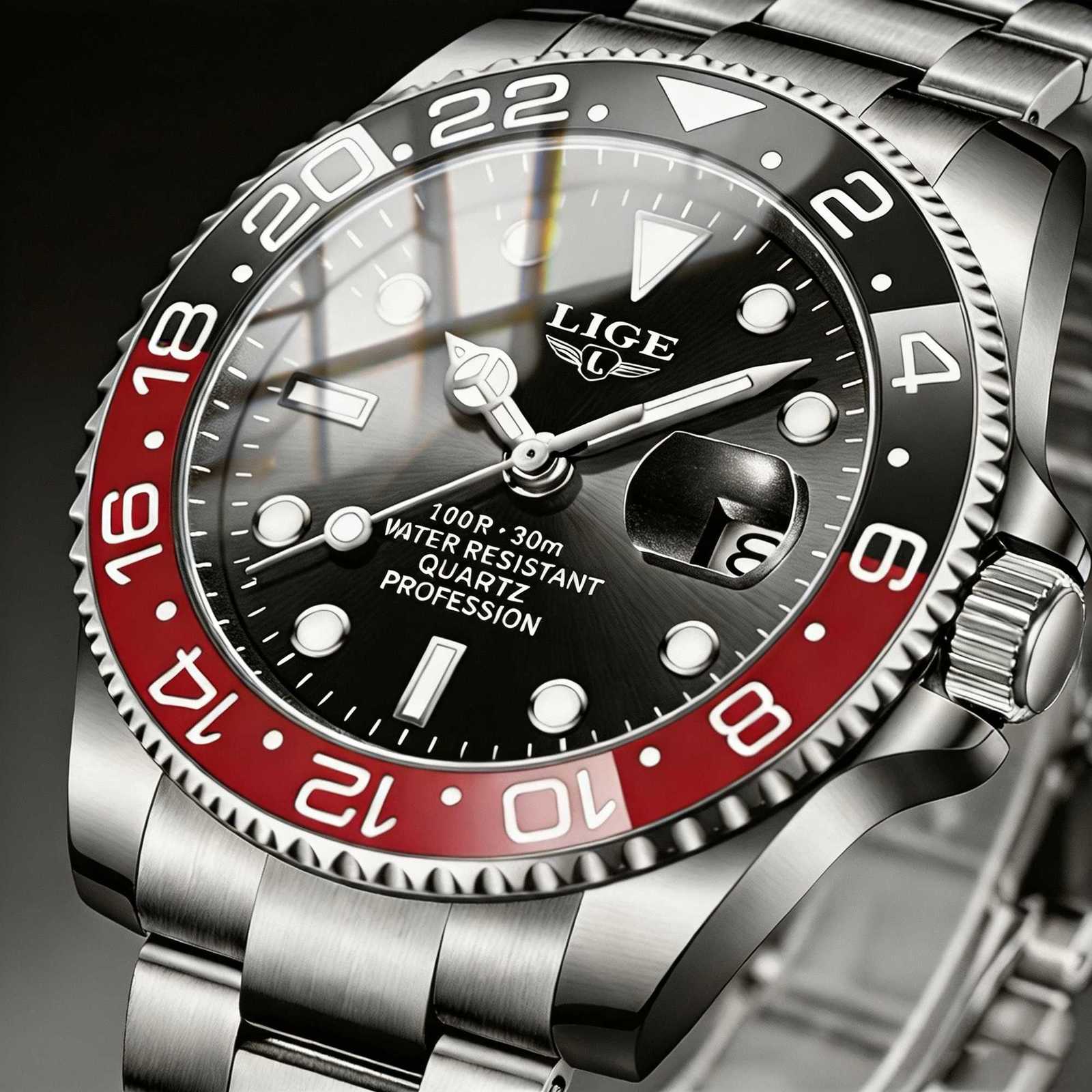 2026 New LIGE Brand Men's Watch Luminous Stainless Steel Business Quartz Luxury Clock Waterproof Watches for Men Reloj HombresT260916