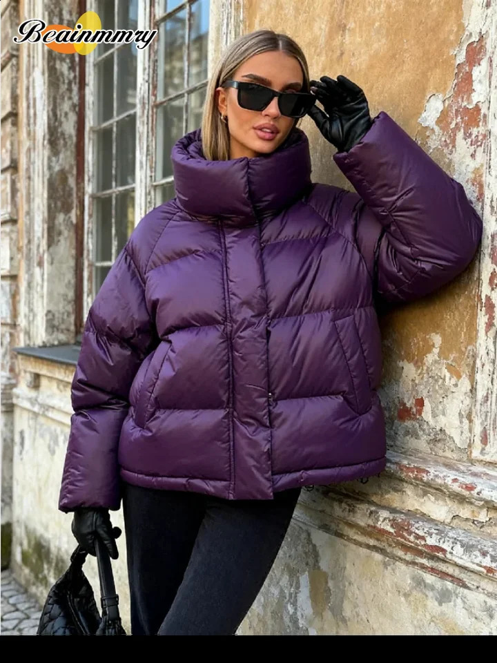 Women Winter Hooded Quilted Jacket Single Breasted Puffer Full Sleeve Padded Cotton Coats Lady Warm Daily Commute Outwear260917