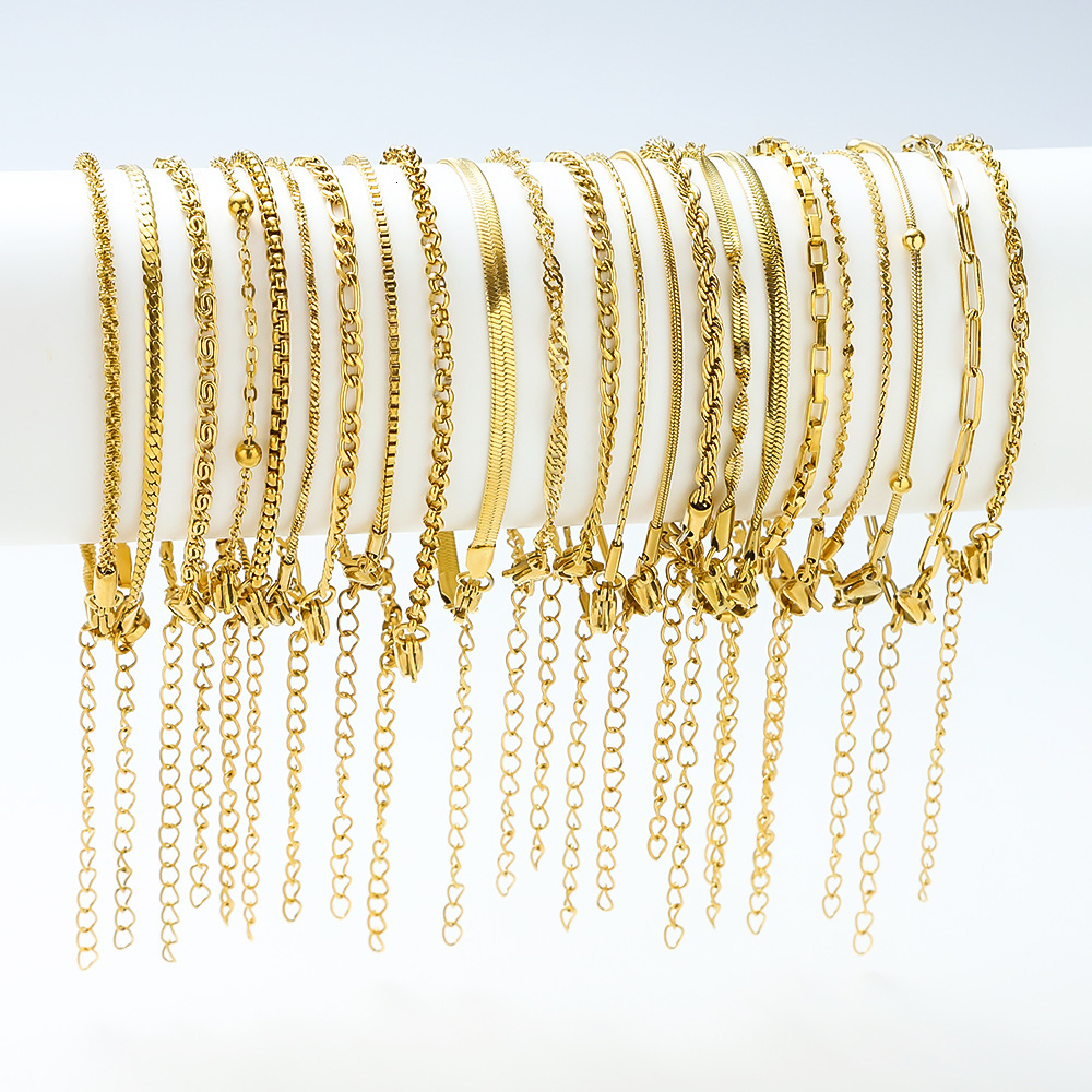 Stainless Steel Furnace Vacuum Plating 18k Gold Versatile Simple Everyday Basic Bracelet Color Retention Jewelry