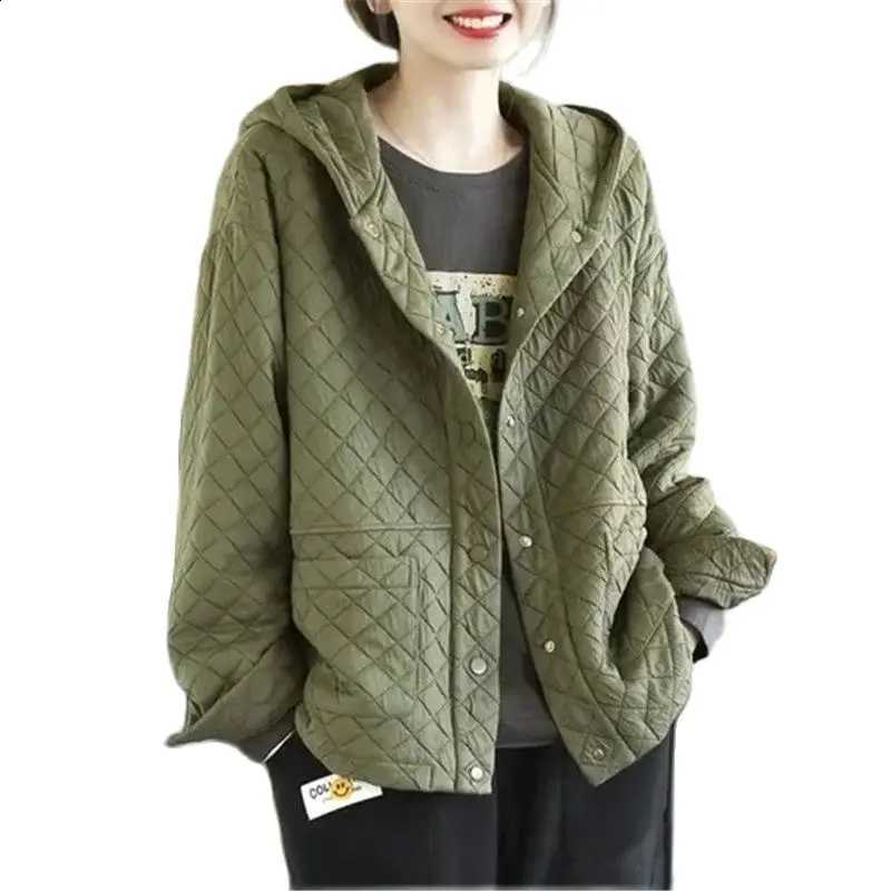 Casual Hooded Thin Light Outerwear Cotton-Padded Jacket Coat Women's Autumn And Winter 2022 New Loose Fashion Warm Cotton Coats H260917