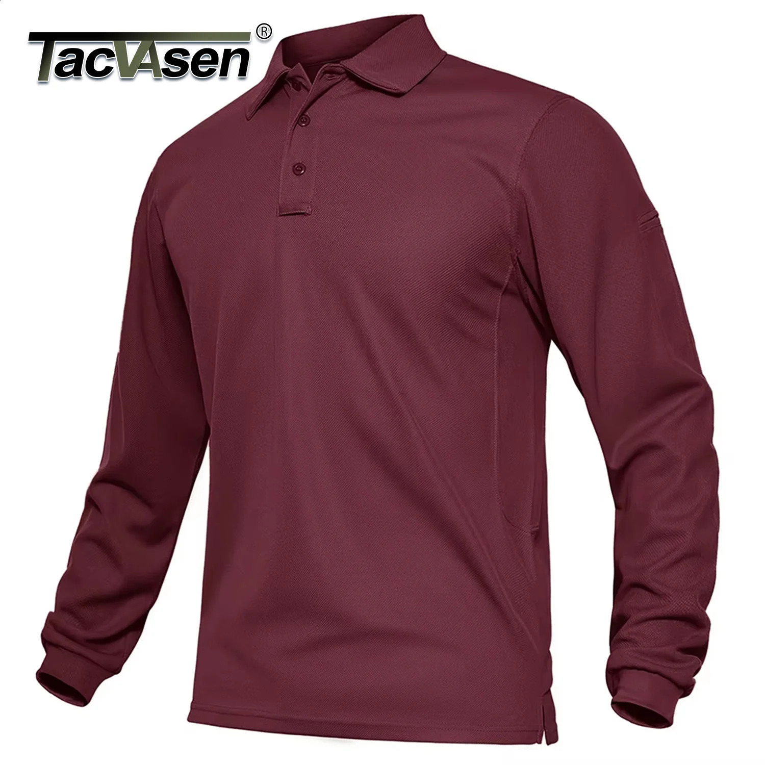 TACVASEN Summer Long Sleeve Performance Quick Drying Polos T-shirts Mens Office Shirt Golf Team Work Shirts Casual Tops 260916