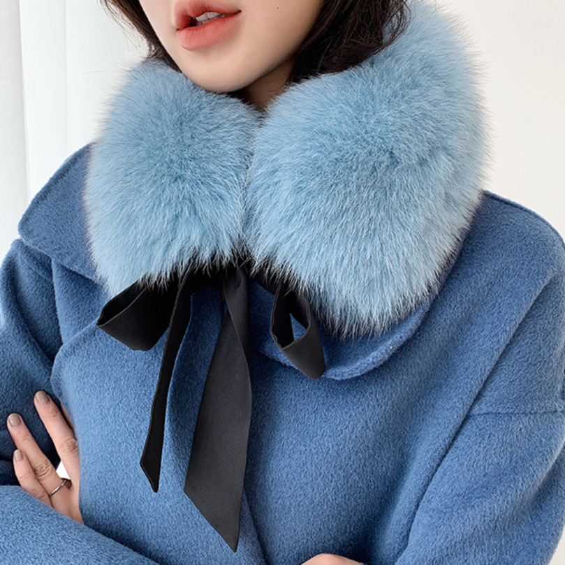 Winter Warm Fur Collar Female Fashion Fluffy Clothing Accessorie y Scarf With Ribbons 260915