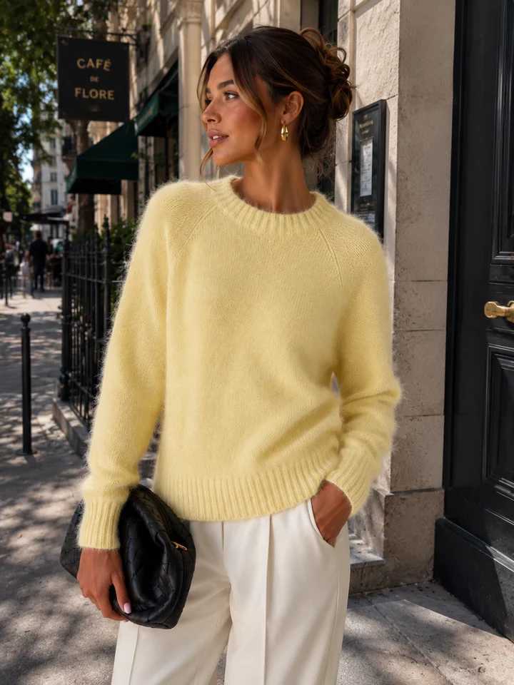 Women'S Fall/Winter Small Fashion Casual Streetwear Academic Commute Style Round Neck Solid Color Long Sleeve Knit Sweater. X260916