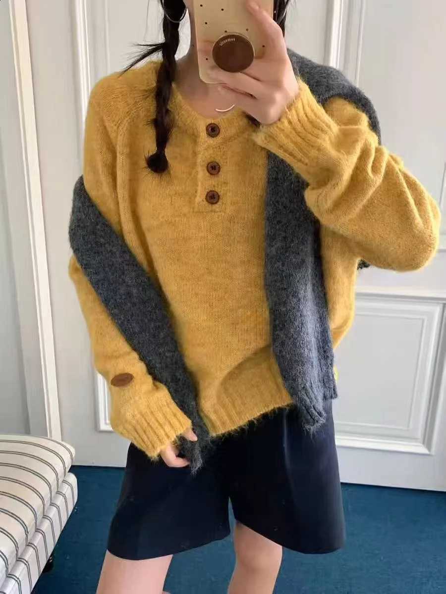 Soft Korean Style O-Neck Lazy Knit Sweater 2026 Autumn Winter Women Jumper Fashion Elegant Versatile Pullover Youthful Knit Tops J260916