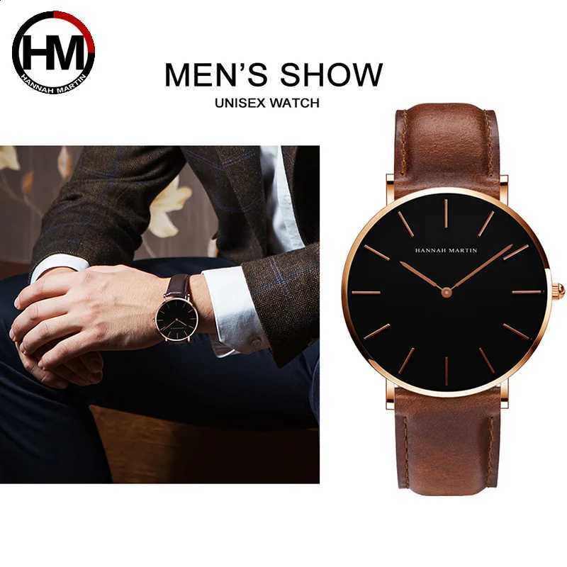 HANNAH MARTIN Brand Japan Quartz Movement Men's Wrist Watches Luxury Ultra Thin Dial Fashion Creative Man Watch Waterproof 30 MT260916