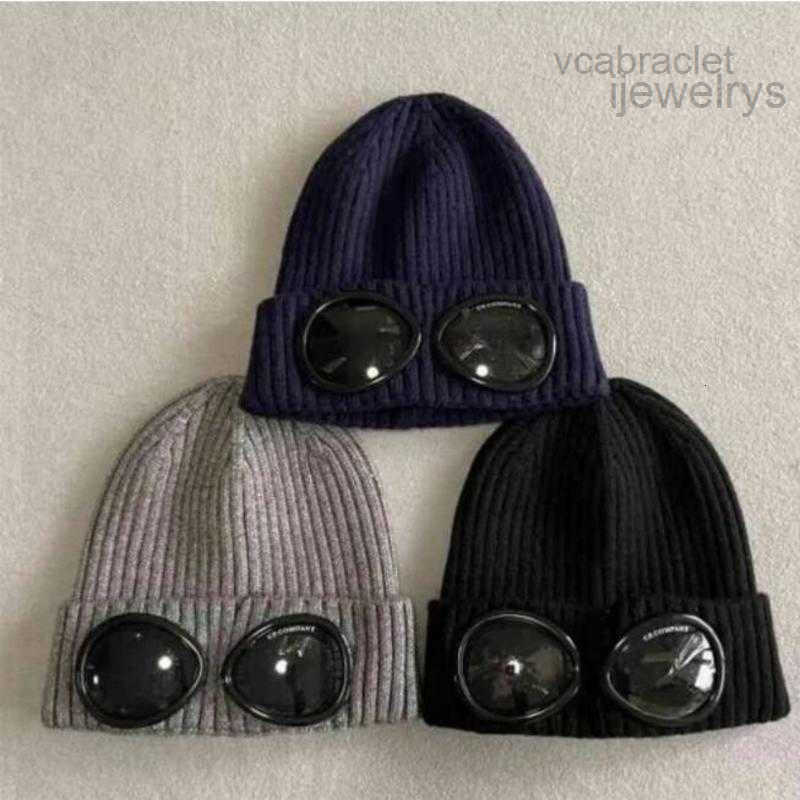Caps Cp Two Beanie/Skull Lens Glasses Goggles Beanies Men Knitted Hats Skull Caps Outdoor Women Uniesex Beanie Black Grey Bonnet Gorros