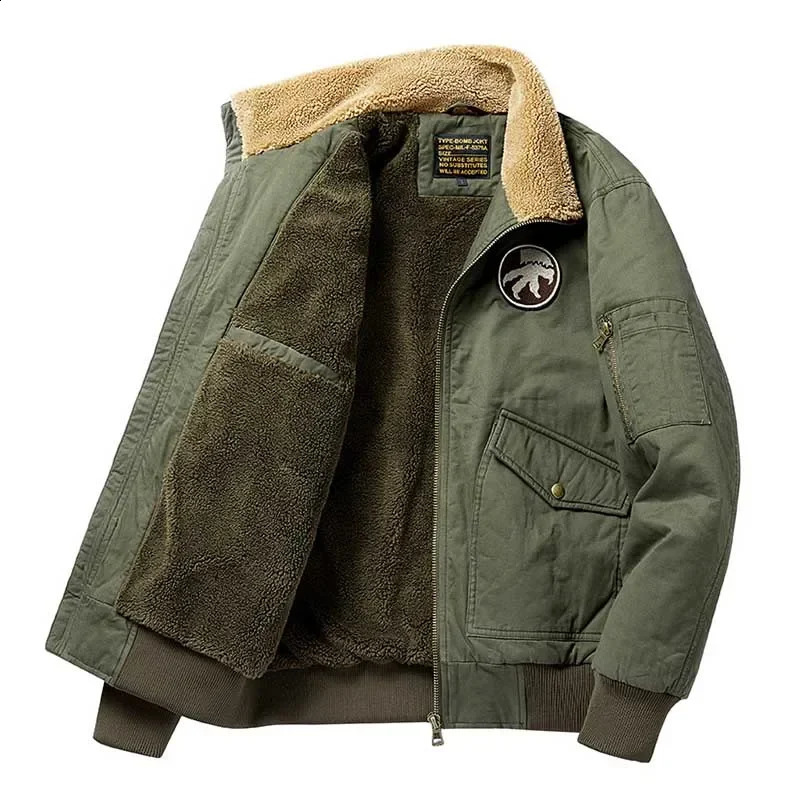 Mcikkny Fashion Men Warm Flight Bomber Jackets And Coats Fleece Lined Winter Outwear Top Clothing Size M-4XL Thermal 260916