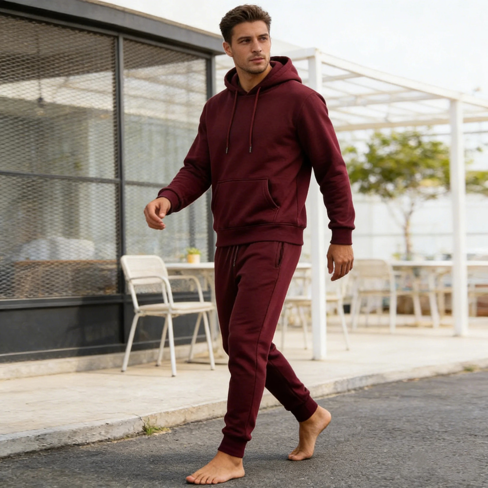 Men Women Tracksuit Hoodies Casual Solid Color Thick Pullover and Long Pant 2-piece Set Men Autumn Fleece Jogger Sports Suit Ne 260916