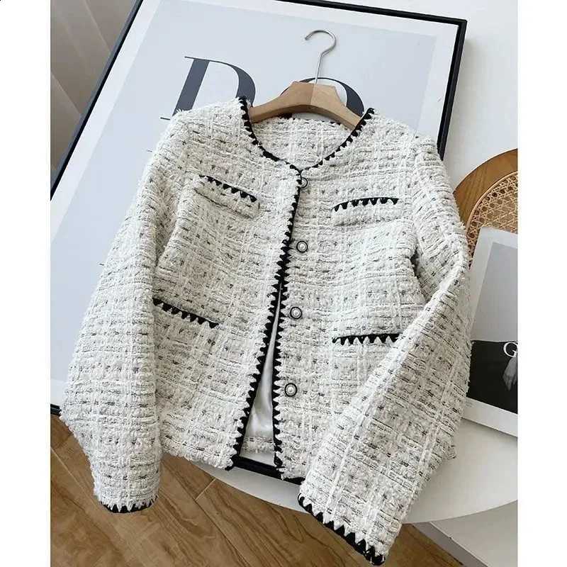 Jacket Spring Autumn Design Fashion Sweet Tweed Blazers Women New French Elegant Office Lady Luxury Woolen Short Suit Coats C260917