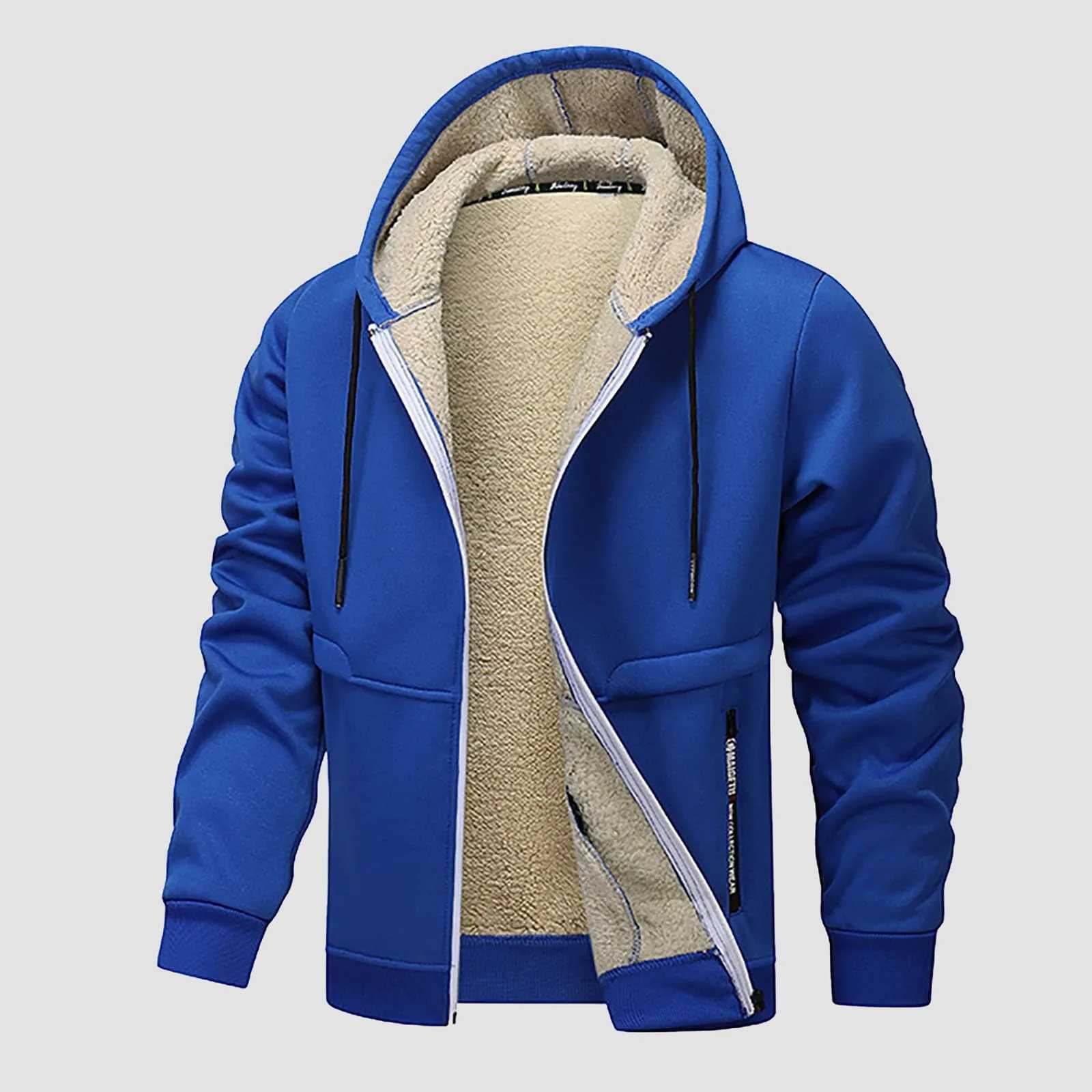 Winter Jacket Men's Warm Sweat Jacket Thicken Warm Jackets Long Slve Zipper Hoodies Men's Business Casual Thin Trend Coat S260917RJUK