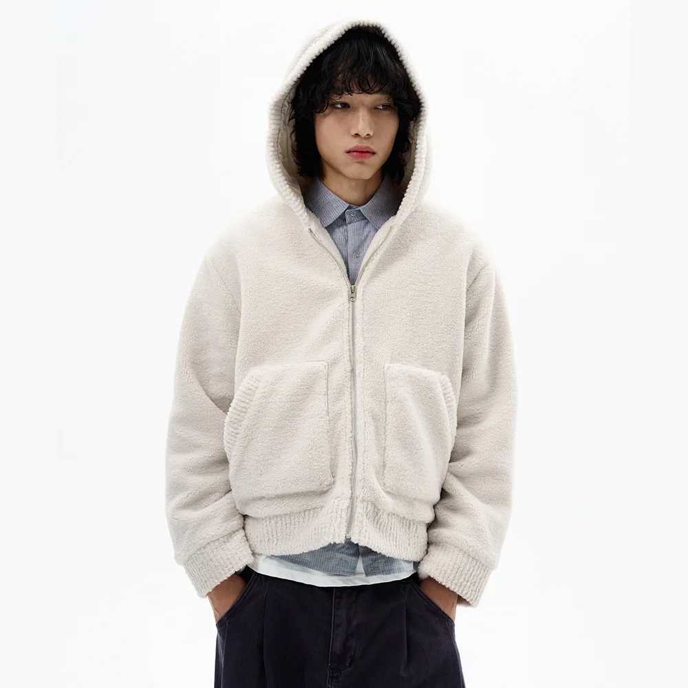 Men Women Strtwear Fashion Loose Casual Padded Cotton Hooded Jacket Coat American Vintage Faux Lambswool Quilted Short Jacket S260917F4N1