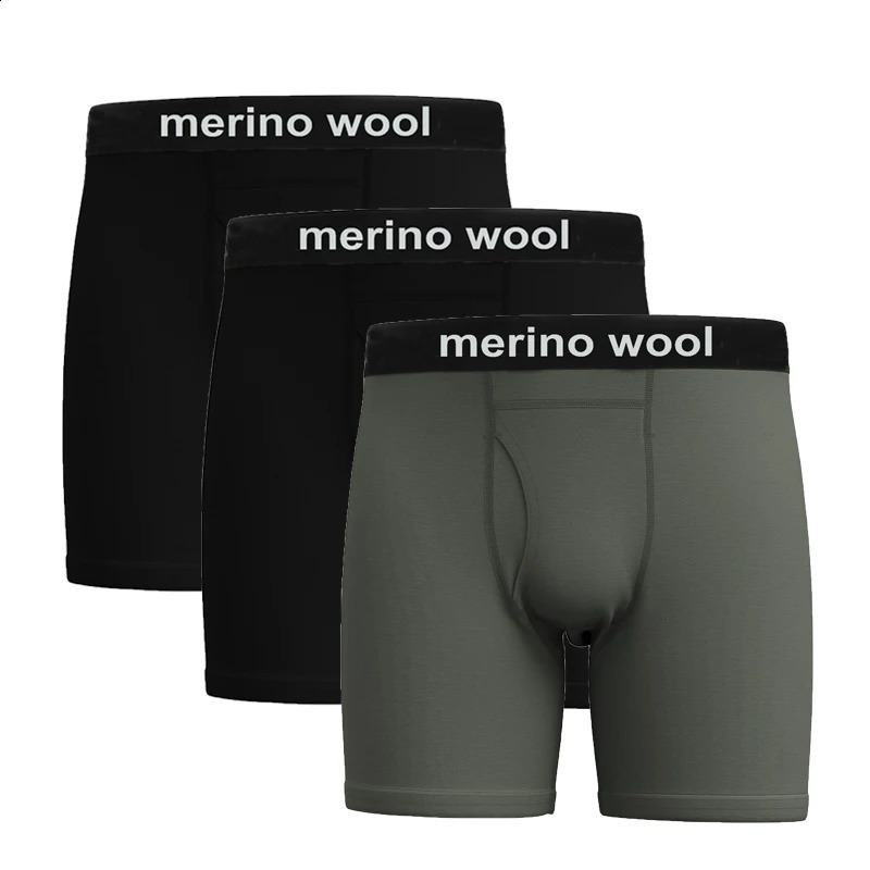 Men's Merino Wool Boxer Briefs Mens Underwear 100 Man Soft Comfy Breathable Moisture Wicking USA Size 260917