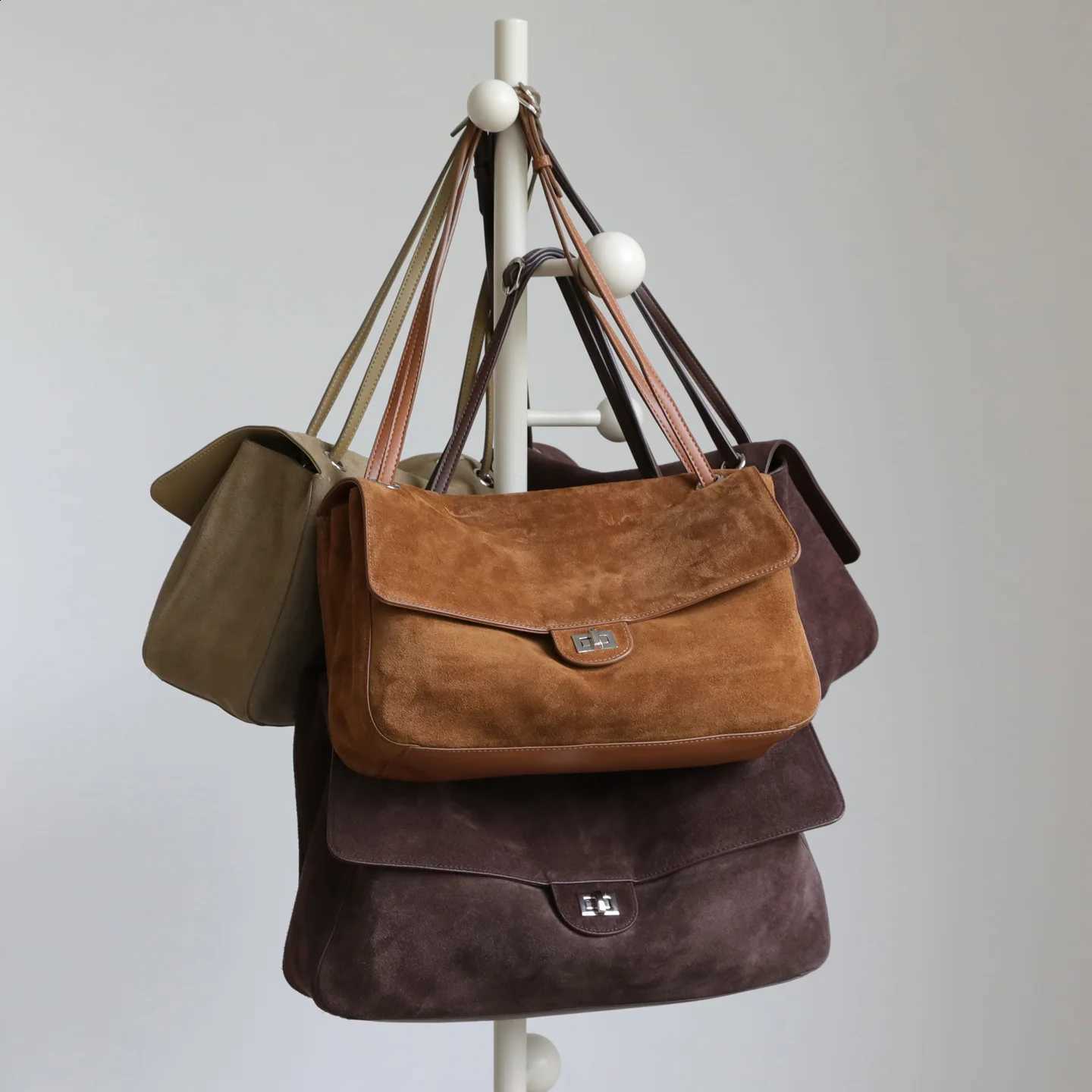 Large Autumn Winter Frosted Cowhide Capacity Commuting Tote Bag - Stylish Armpit Bag for Women H260905