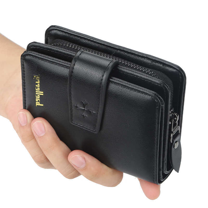 Men New Business Wallets Zipper Card Holder High Quality Male Purse New PU Leather Vintage Coin Holder Men WalletsT260917
