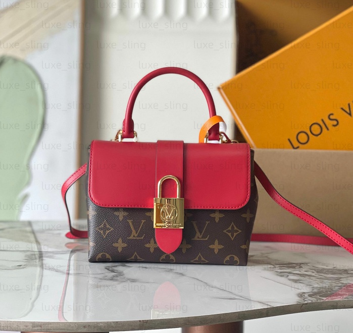 Locky BB old flower Lock bag fashion women shoulder bag vintage monogram messenger bags leather crossbody package clutch handbag Designer Bags 2026