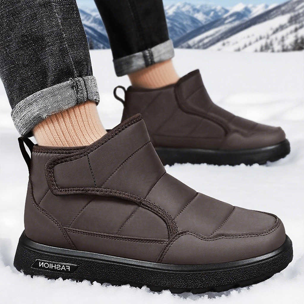 Men's winter cotton boots with thickened plush lining new style for outdoor casual walking snow boots D260917