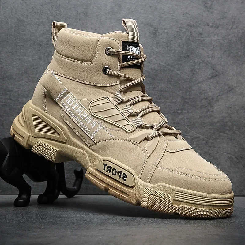Men Boots Men Ankle Boots Autumn Outdoor Military Booties Winter Comfort High Top Shoes for Men Platform Work Boots D260917