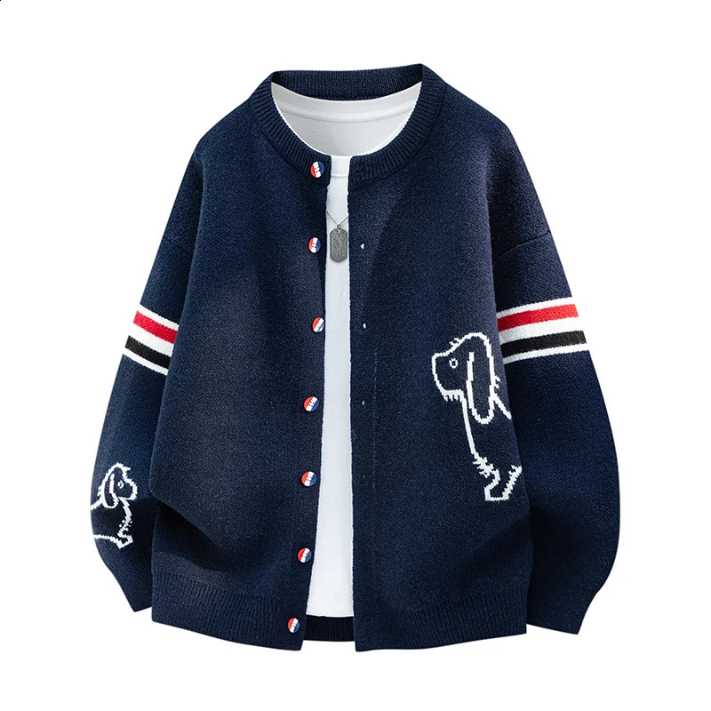 Couple Style Long-Sleeved Cardigan Knitwear Round Neck Button Striped n High Quality Stamp Casual Fashion Keep Warm Coat260916
