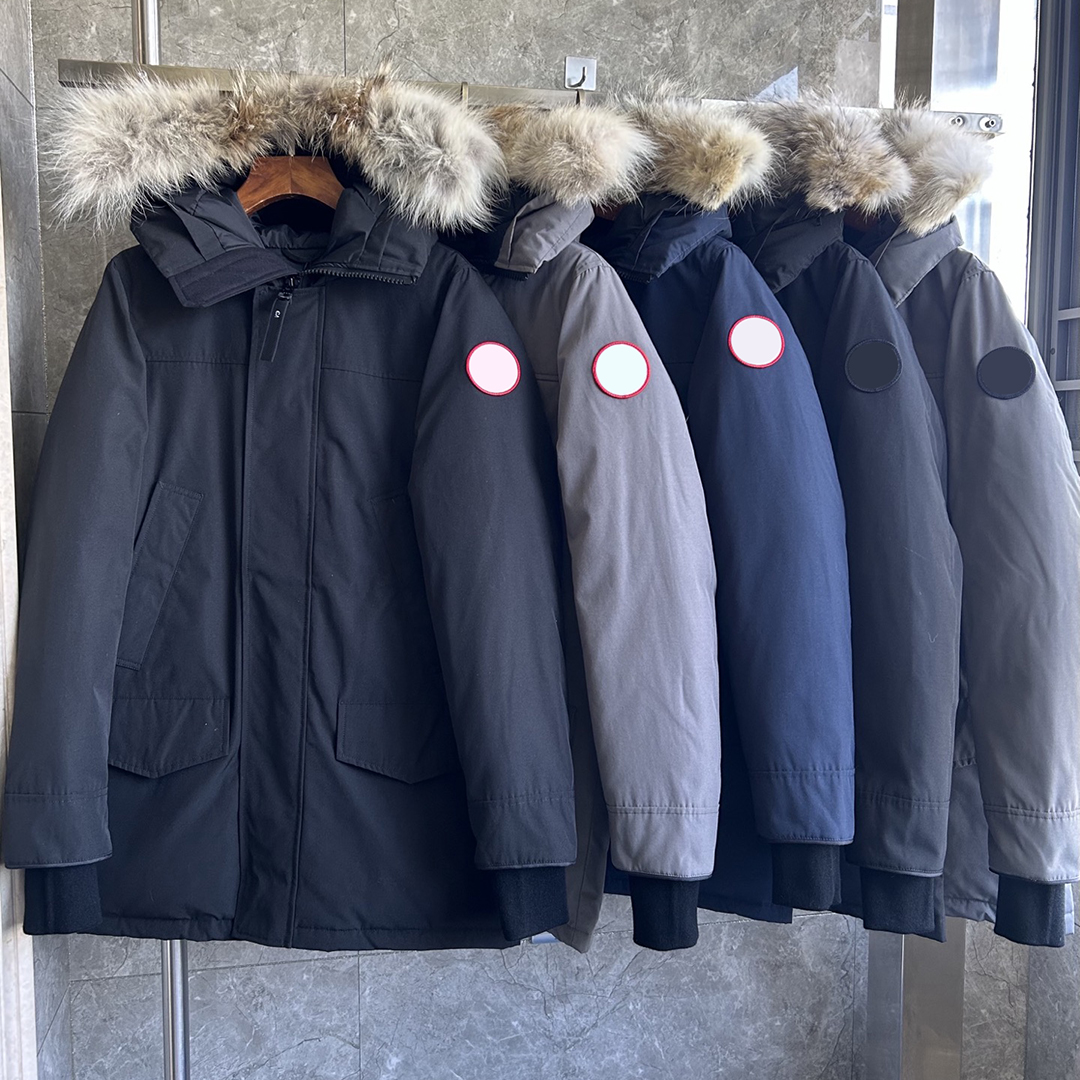 Canada jacket men jacket windbreaker E013 hairy collar style jacket puffer jacket down jackets high quality coats peak fur collar sleeve zipper fill