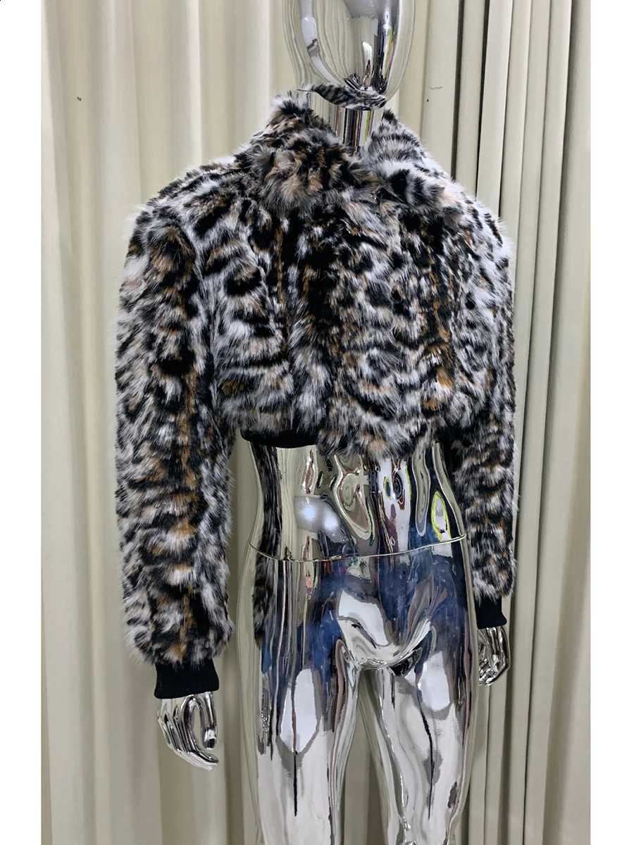 Short Warm Soft Hairy Winter Colorful Thick Warm Faux Fur Coat Men Long Sleeve Designer Emo Clothes Cropped Fluffy Jacket W260915