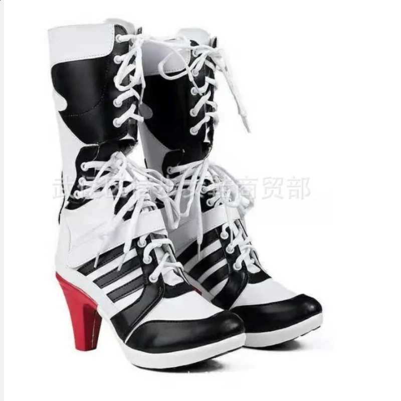 Personalized Designer Women Boot Autumn Novelty Hollow Out Single Boot Lace Up Black White Knee Boots Large45 Medium Single Boot D260917