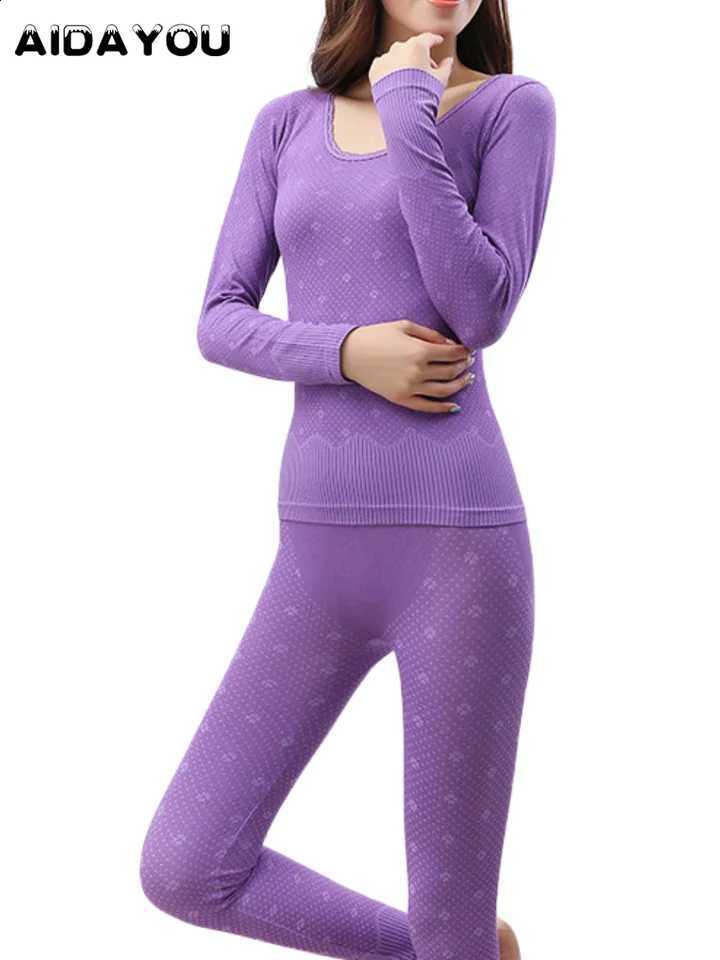 Womens Long Johns Print Luxury Long John Thermal Tops and Bottom Suit Winter Slim Lingerie OUC691 H260916
