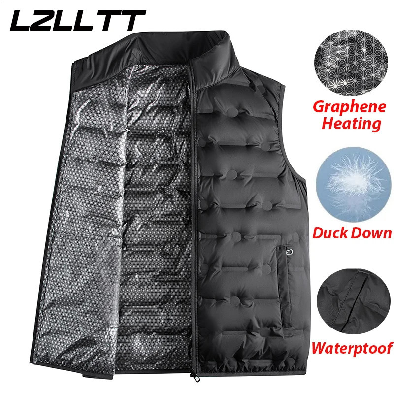 Winter Men Down Vests Mens waterproof Fashion Casual Down Sleeveless Vest Jackets Mens Autumn Couple Lightweight Work Waistcoat 260917