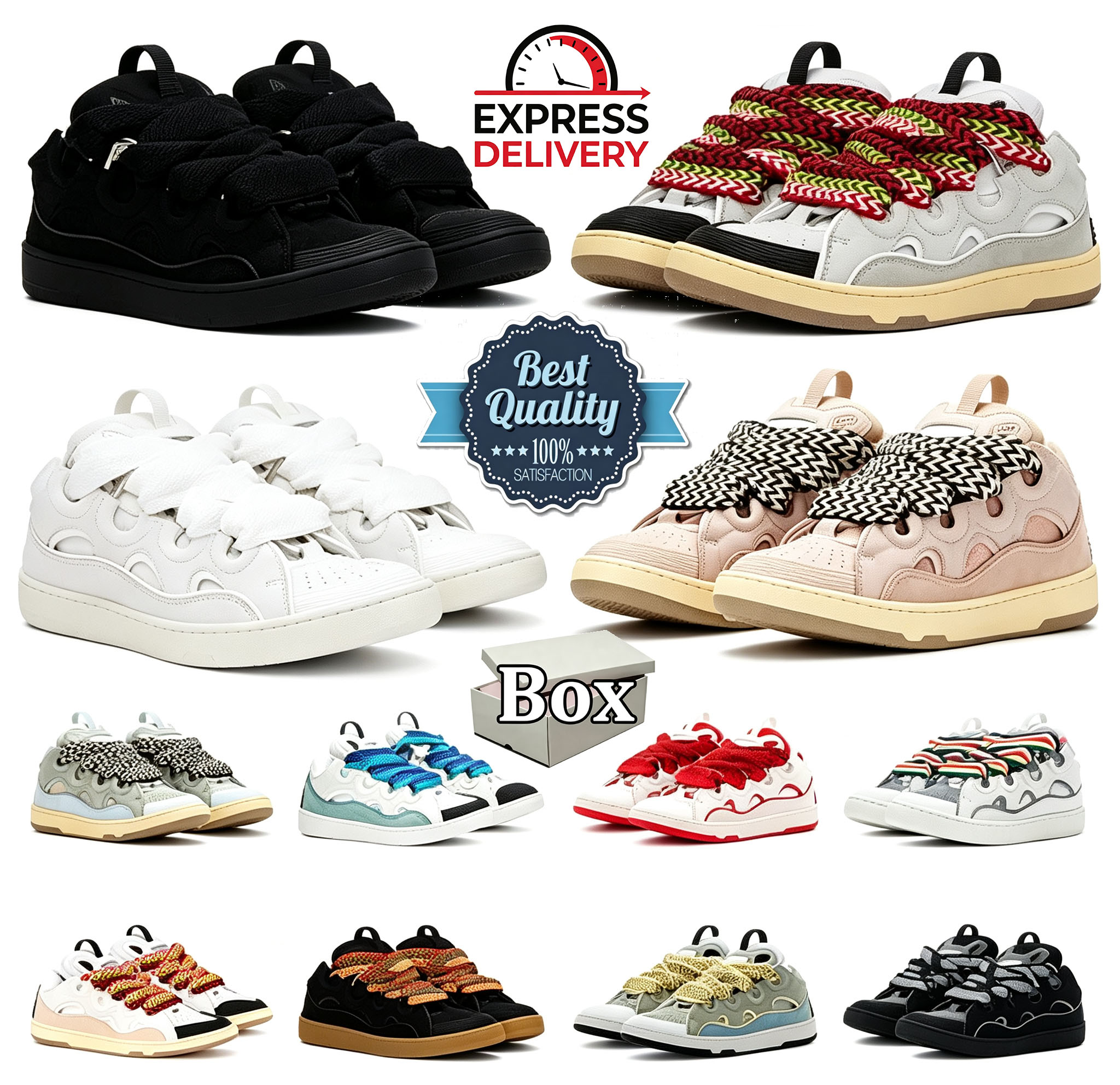 Men Women Designer Sneakers With Box Luxury Platform footwear White Ivory Black Leather Trainers Runners Chaussure