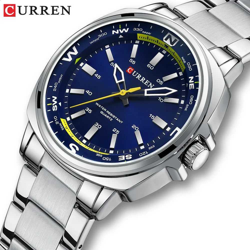 CURREN 8455 Men's Quartz Watch Large Dial Waterproof Stainless Steel Strap Casual Business Elegant Watches for Men Reloj HombreT260916