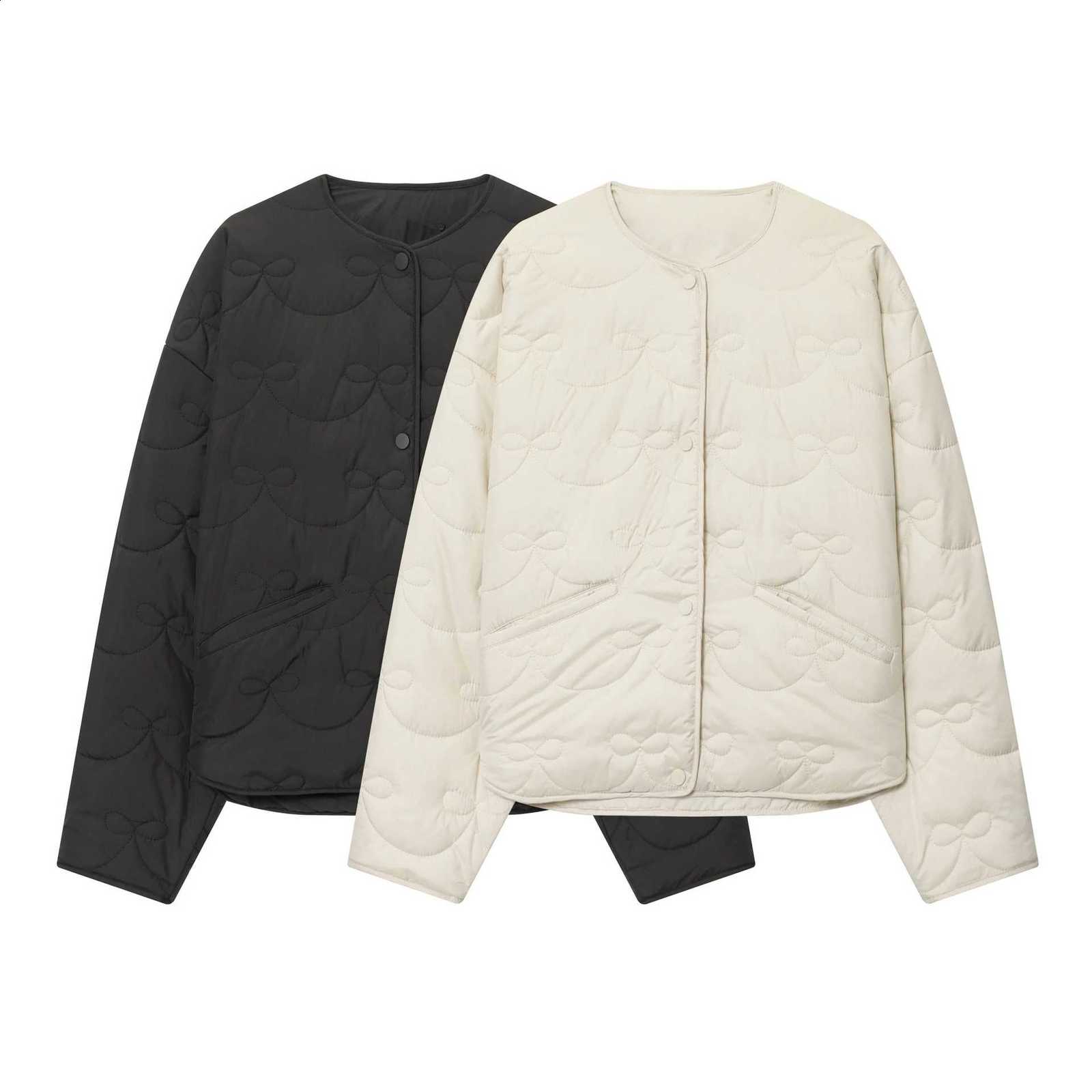 Oligai Round Neck Short Cotton Coat for Fall Winter Casual Office Lady Jacket Coat Lightweight Women Outwear H260917