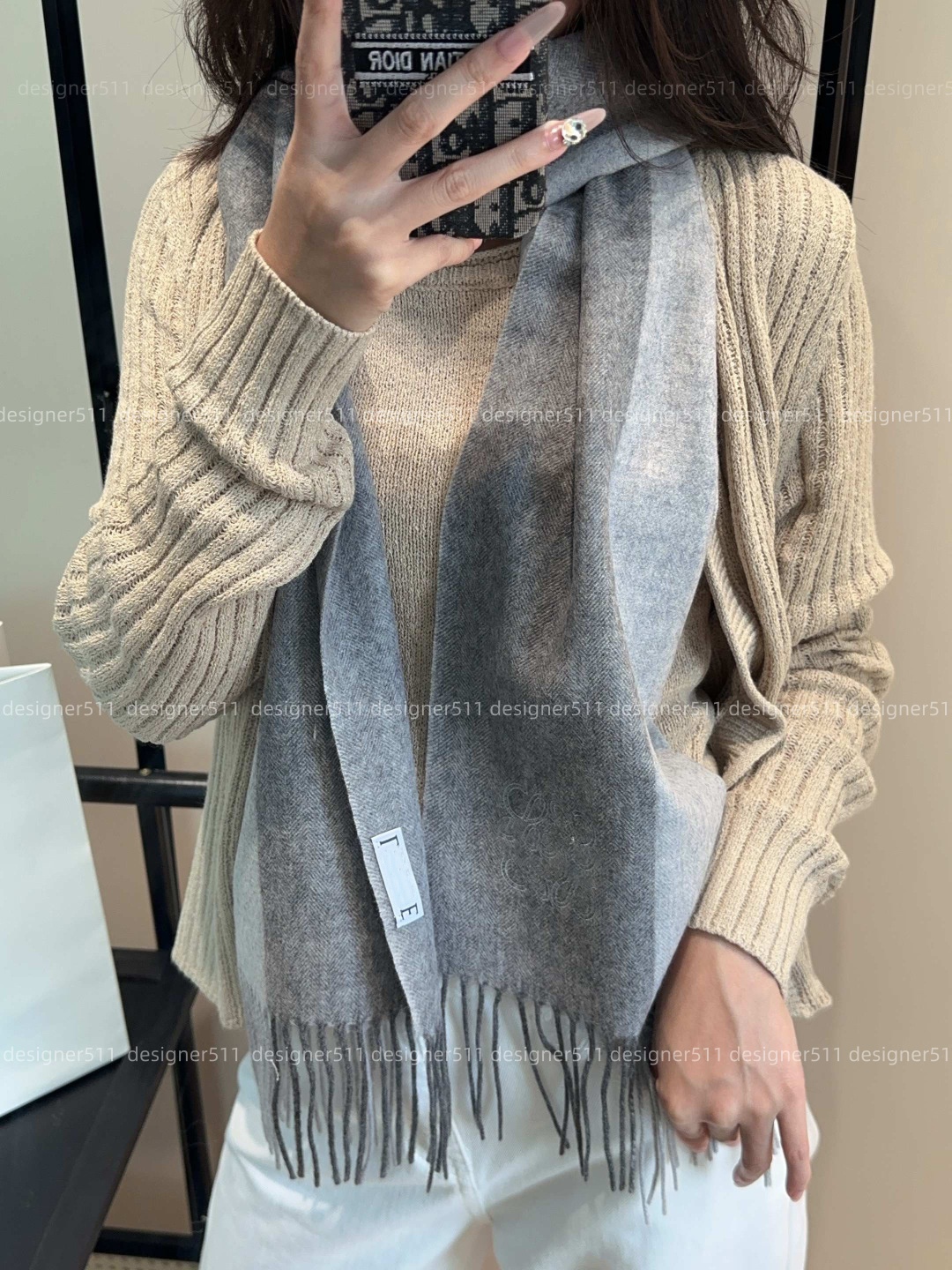 Winter Scarf Deisgner Wool Scarfs 100% Cashmere Designers for Men Women Luxury Classic Letter Pattern Shawl Scarves Fashion size 180*30cm